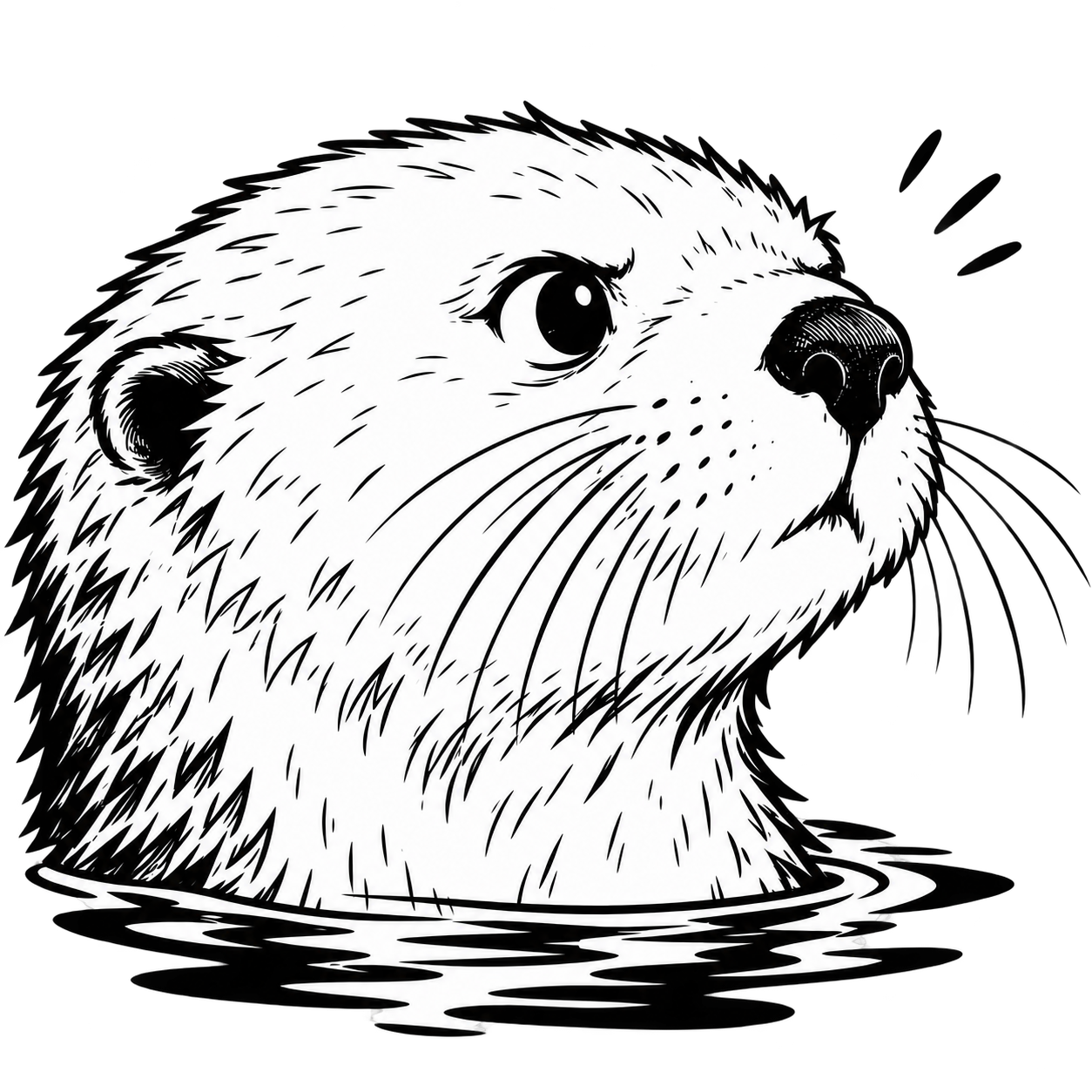 La vigie : tête de loutre sortant de l’eau